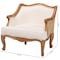 Bali & Pari Sylvestra Traditional Beige Fabric and Honey Oak Finished Wood Low Seat Accent Chair 238-13387-ZORO - alternate 9
